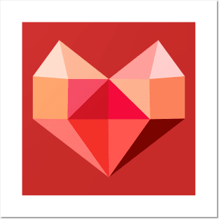 Geometric heart Posters and Art